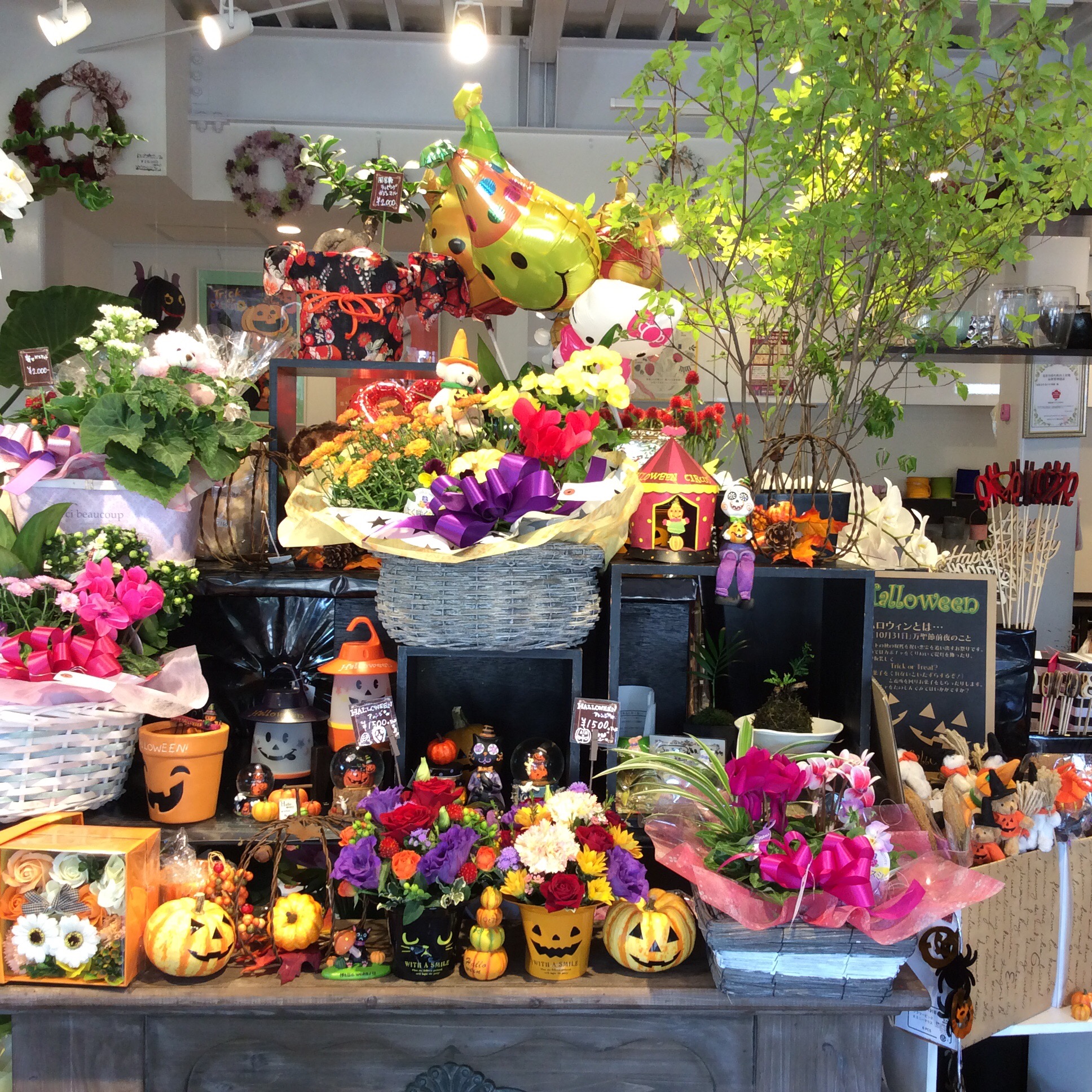 ハロウィンアレンジ体験 リポート 1 花のギフトの配達なら知多市にしの台の花屋 花の生華園 せいかえん へ